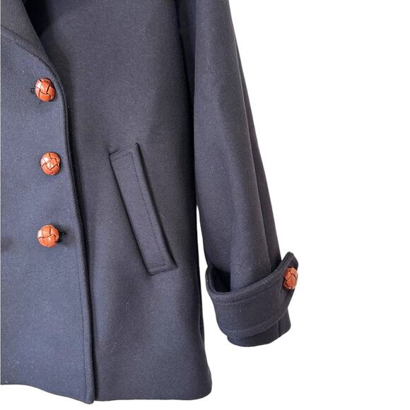 & Other Stories Paris Atelier Wool Peacoat Women’s Size 6 Navy - Picture 4 of 14